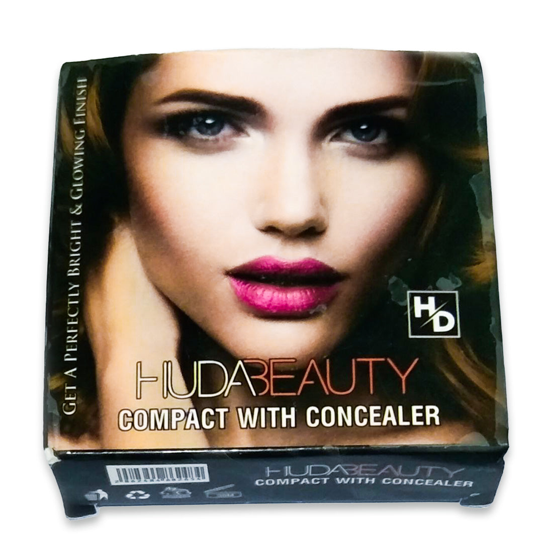 Huda Beauty Face Powder Compact with Concealer | Flawless Coverage & Matte Finish.