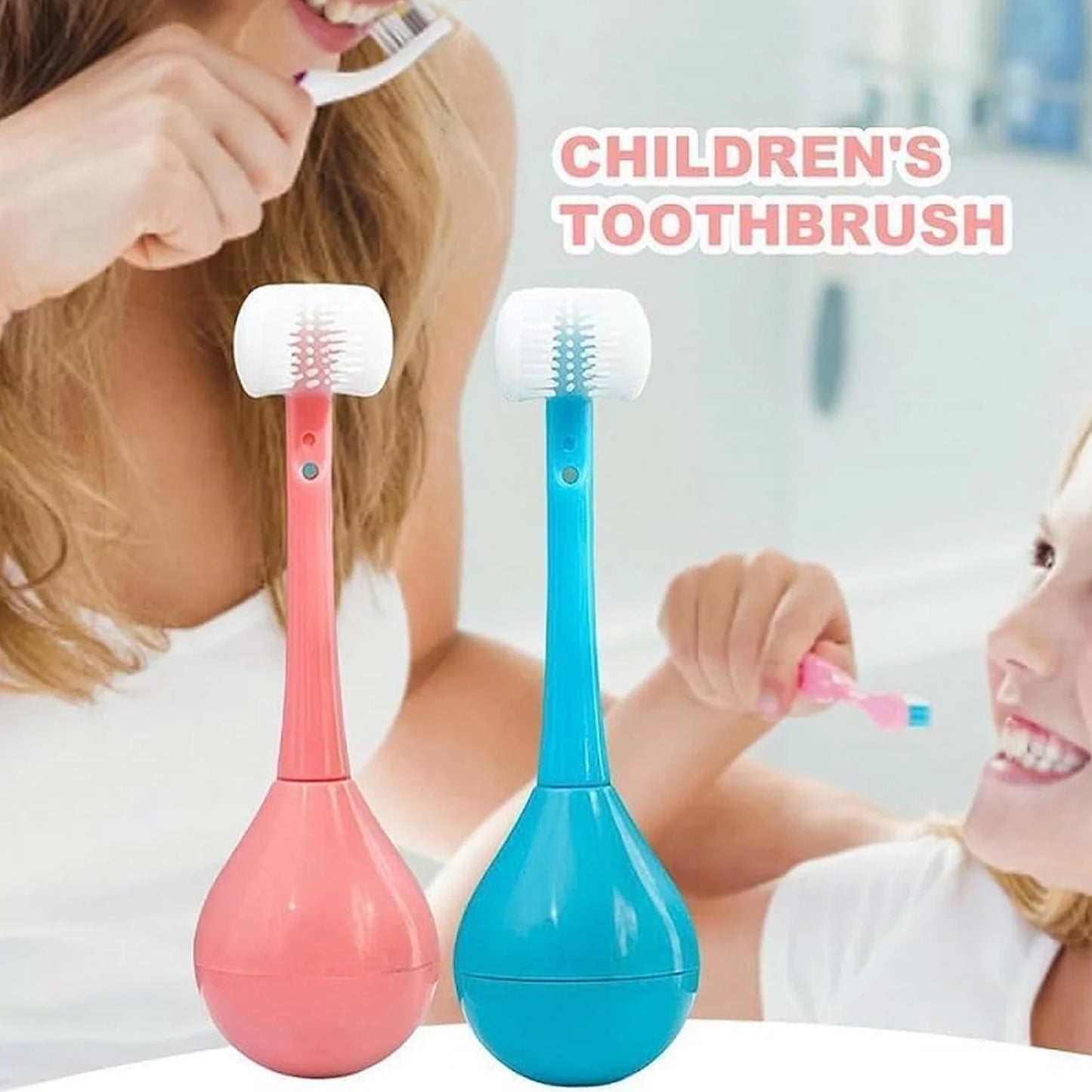 3-Sided Soft Bristle Training Toothbrush for Kids | Silicone Head Toothbrush for Ages 2-12