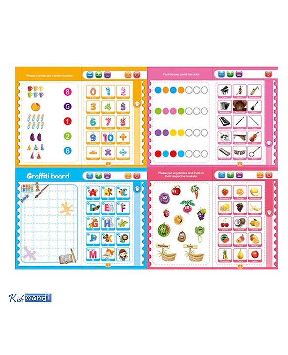 Multicolour Mandi Musical Learning Book for Kids: Explore Numbers, Letters, Animals, Relationships, Poems & Instruments!