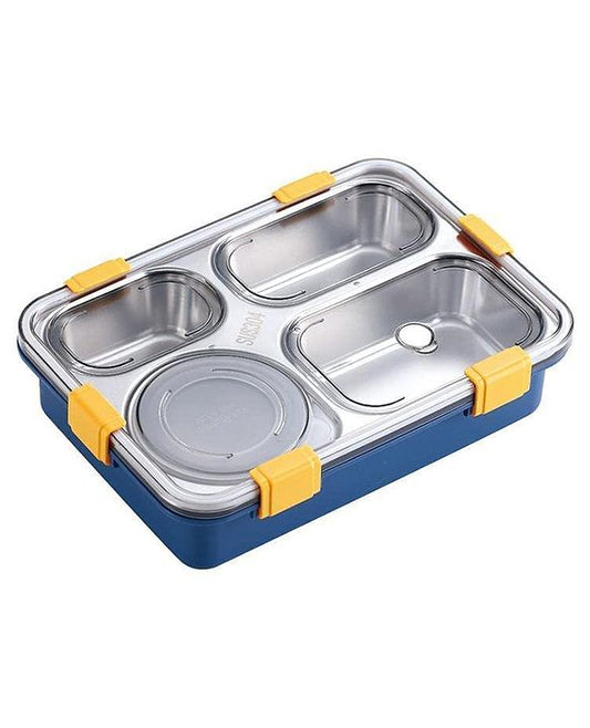 4 Compartment Stainless Steel Lunch Box with 2 Removable Containers | Durable & Leak-Proof