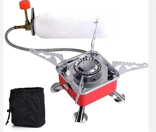 Aluminium Portable Butane Gas Burner Stove | Folding Camping Stove with Butane Can & Storage Bag