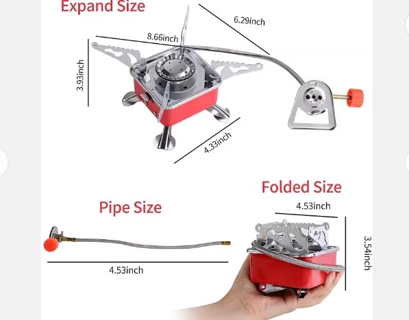 Aluminium Portable Butane Gas Burner Stove | Folding Camping Stove with Butane Can & Storage Bag