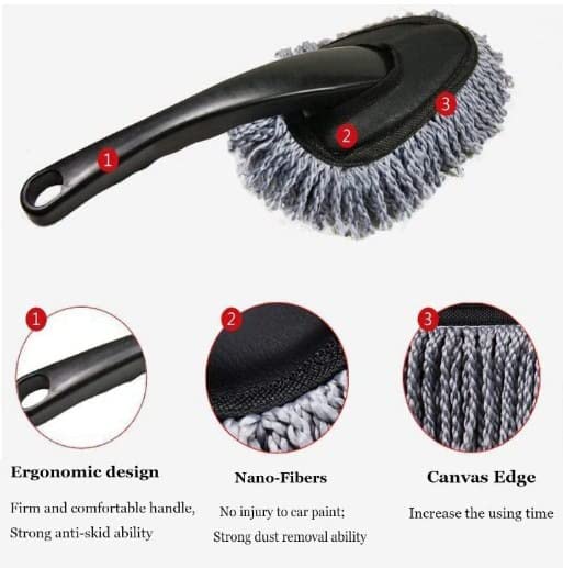 Mini Car Duster | Soft Microfiber Dash Brush for Cars, Home, Kitchen & Computer Cleaning