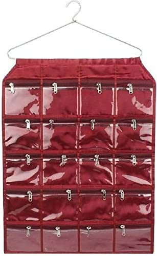 Daani 20 Pocket Premium Hanging Organizer: Versatile Jewelry and Cosmetic Hanger with Zips for Accessories and Stationery