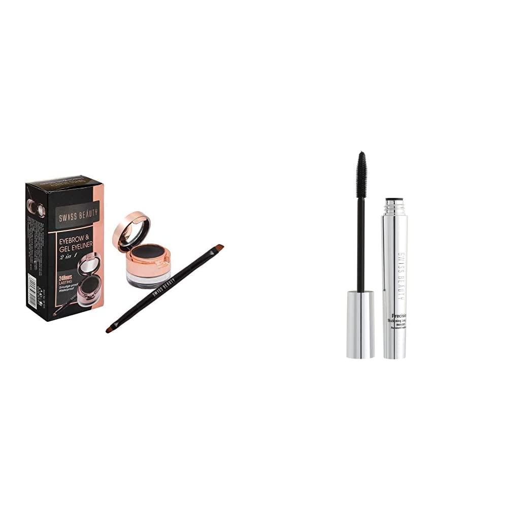 Swiss Beauty Eyebrow & Gel Eyeliner | Dual-Purpose Precision for Perfect Brows and Liner.