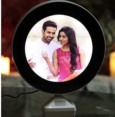 Skylark Round Magic Mirror Photo Frame  - Perfect Gift for Couples & Special Occasions