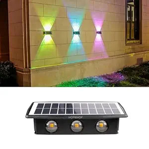 Homehop Solar Outdoor Light – 6 LED Up & Down Waterproof Wall Lamp with Auto On/Off