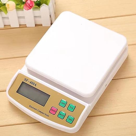 Kitchen Scale SF 400 A: Portable Electronic Digital Weighing Scale with Backlight LCD Display - 10 kg Capacity