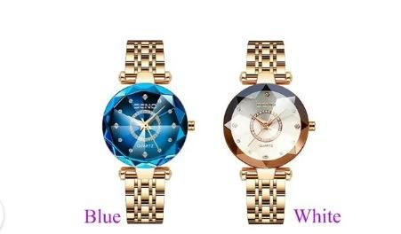Diamond Shape Multicolour Dial & Rose Gold Strap Watch