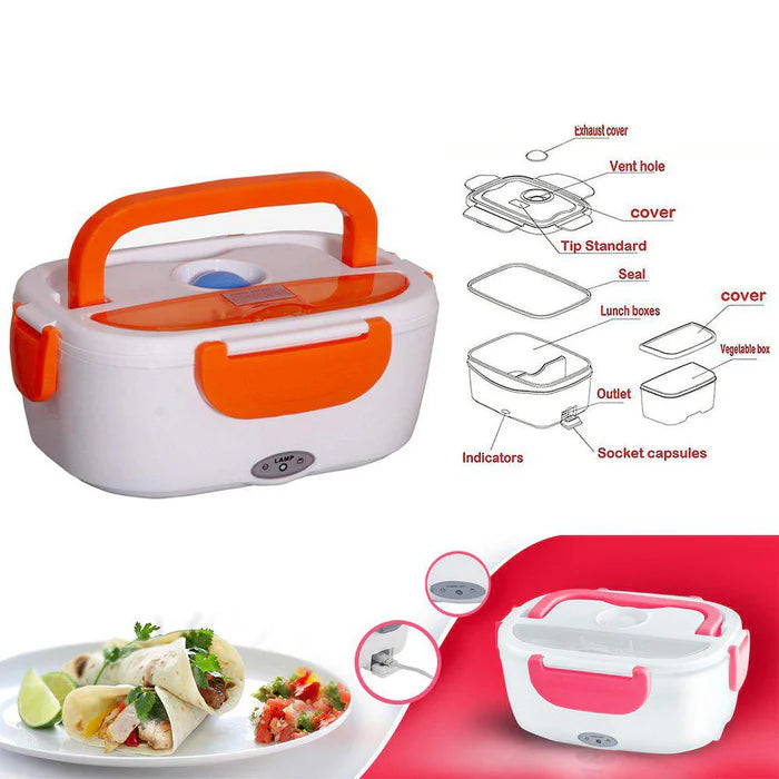 Portable Electric Lunch Box – Food Warmer Tiffin for On-the-Go Heating
