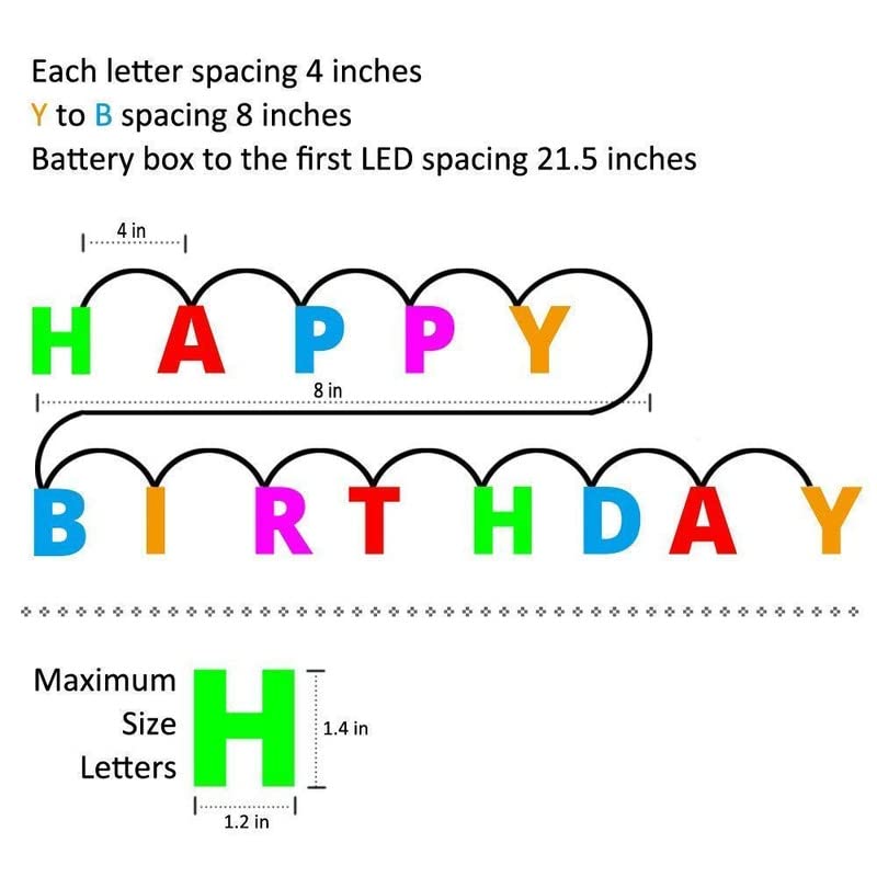 Crackles Happy Birthday LED Alphabet Light Letters | Party Decoration for Kids & Adults