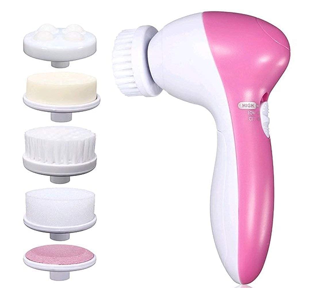 PIARA 5 in 1 Facial Exfoliator & Electric Massage Machine: Complete Skincare Cleanser Kit for Women