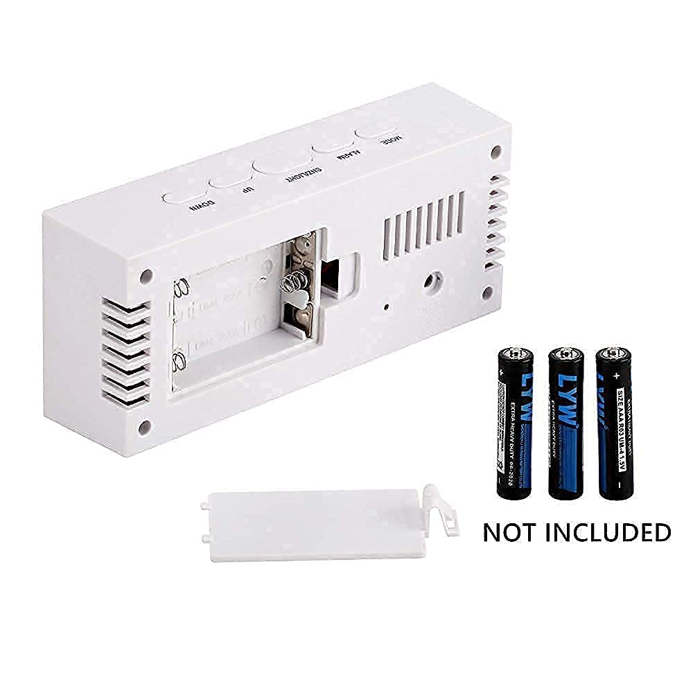 Abdobariya Digital LED Mirror Alarm Clock | Large Display with Snooze & Temperature