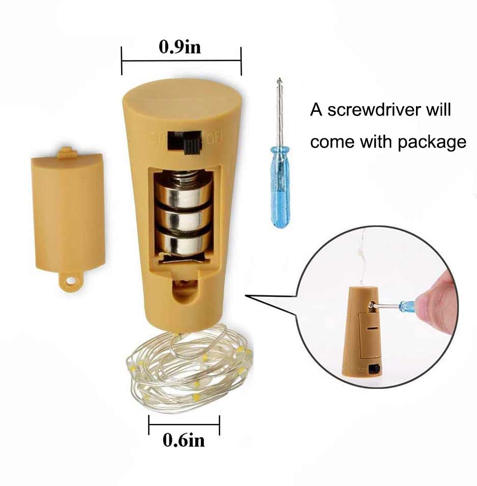 LoveNite Wine Bottle Lights with Cork | 1 Pack Battery Operated LED Fairy Lights