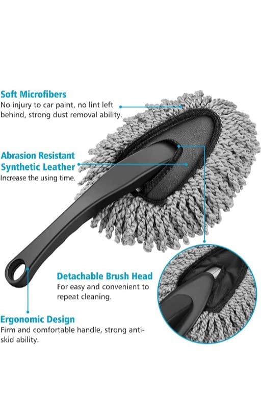 Mini Car Duster | Soft Microfiber Dash Brush for Cars, Home, Kitchen & Computer Cleaning