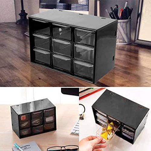 K.B. SALES 9-Grid Mini Plastic Drawer Storage Box | Multipurpose Organizer for Jewelry, Office Supplies & More