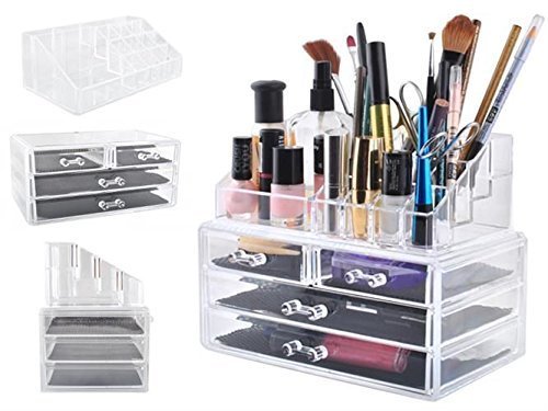 NYALKARAN Acrylic 4-Drawer Cosmetic Organizer | Makeup & Jewelry Storage Box