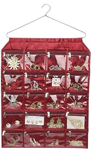 Daani 20 Pocket Premium Hanging Organizer: Versatile Jewelry and Cosmetic Hanger with Zips for Accessories and Stationery