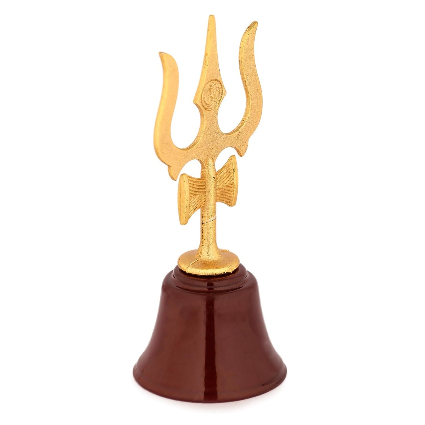 Shubharambh Trishul Bell for Puja | Mandir Decor & Protection | Gold Maroon