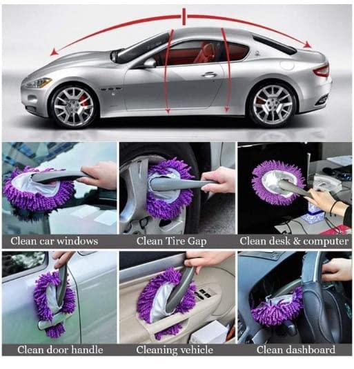 Mini Car Duster | Soft Microfiber Dash Brush for Cars, Home, Kitchen & Computer Cleaning