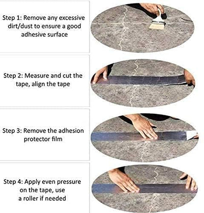 CHIMMET Waterproof Adhesive Tape: Butyl Rubber Aluminum Foil Tape for Pipe, Roof, and Surface Crack Sealing