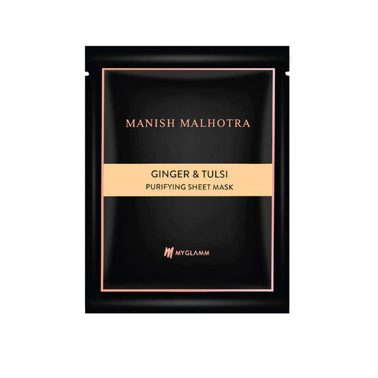 Manish Malhotra Sheet Mask | Tulsi & Ginger | Purifying & Refreshing Skincare.