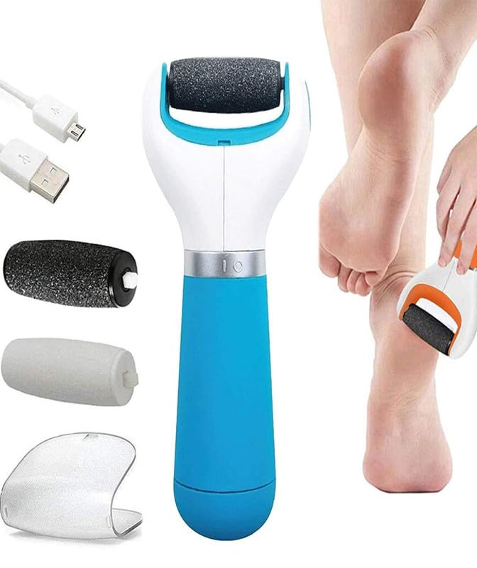 Scholazs Rechargeable Pedicure USB Roller | Cordless Electronic Foot Scrubber for Dead Skin Removal