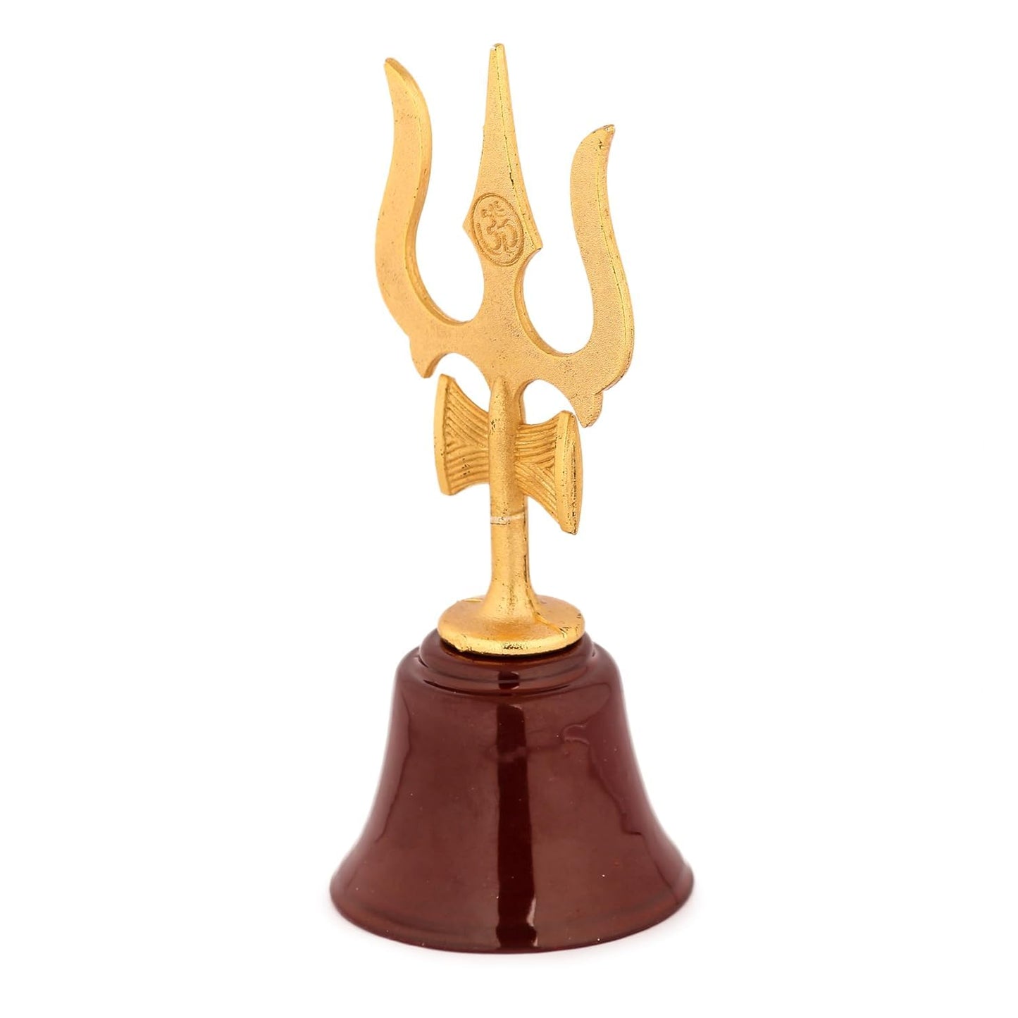 Shubharambh Trishul Bell for Puja | Mandir Decor & Protection | Gold Maroon