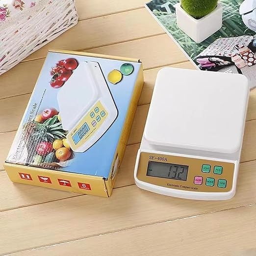 Kitchen Scale SF 400 A: Portable Electronic Digital Weighing Scale with Backlight LCD Display - 10 kg Capacity