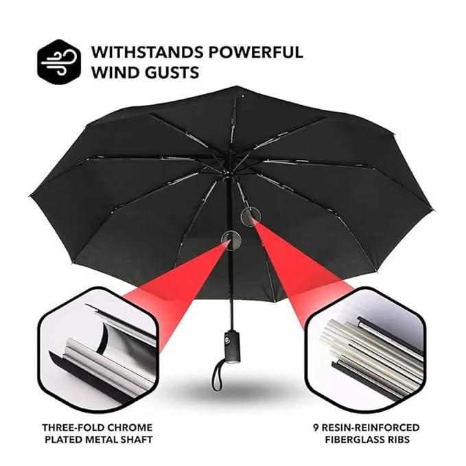 Auto Open Close Windproof Umbrella | Lightweight Compact Umbrella for Women, Men & Kids