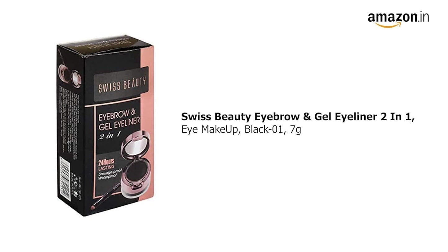 Swiss Beauty Eyebrow & Gel Eyeliner | Dual-Purpose Precision for Perfect Brows and Liner.