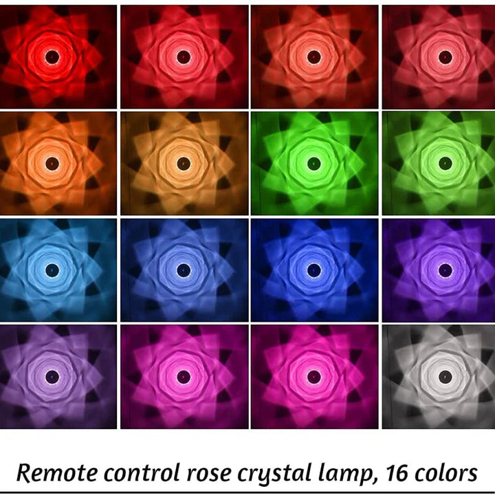 Crystal Rose Diamond Touch Lamp | 16-Color Rechargeable Night Light with Remote Control