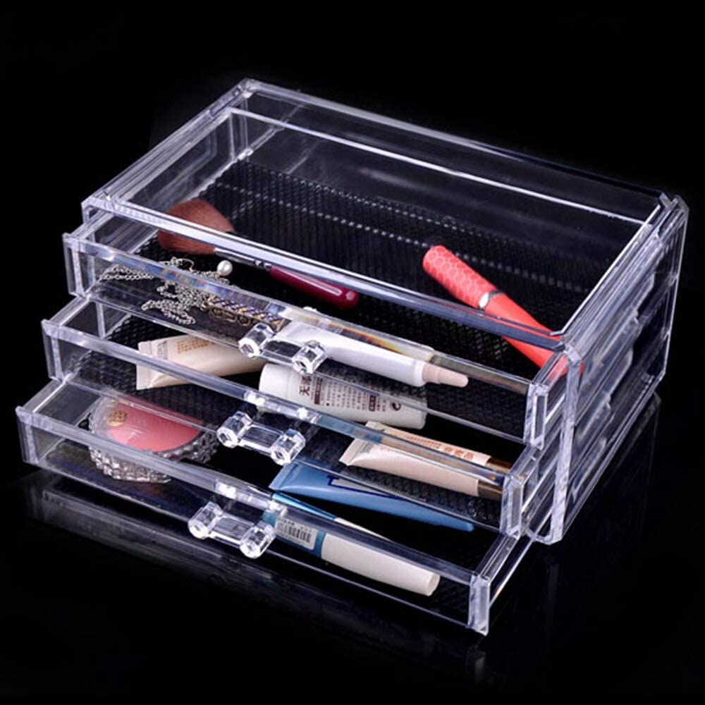 NYALKARAN Acrylic 4-Drawer Cosmetic Organizer | Makeup & Jewelry Storage Box