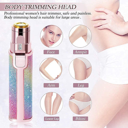 Kawax Portable Eyebrow Trimmer: Electric Facial Hair Remover with Light for Women - Perfect for Eyebrows, Lips, and Nose