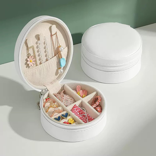 YKXIMS Mini Round Jewelry Box Organizer: