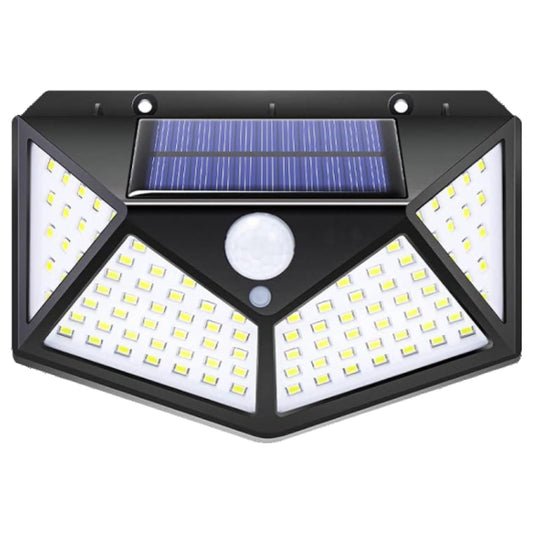 GIGAWATTS GW-601 100 LED Solar Wall Light: Motion Sensor Security Lamp with 120° Wide Angle and IP44 Rating