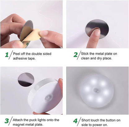 Eloxee Wireless Motion Sensor Light: Rechargeable LED Magnetic Light with USB Charging and Self-Adhesive Design
