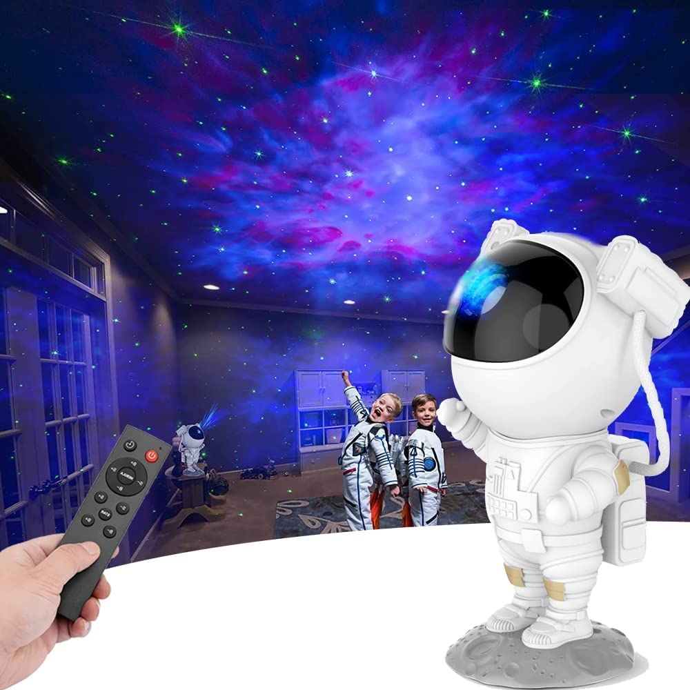 Astronaut Galaxy Projector | 360° Adjustable Nebula Night Light with Remote Control for Bedroom & Parties