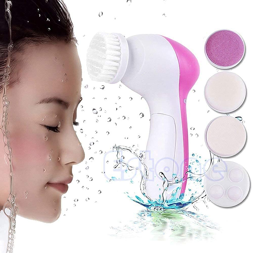 PIARA 5 in 1 Facial Exfoliator & Electric Massage Machine: Complete Skincare Cleanser Kit for Women