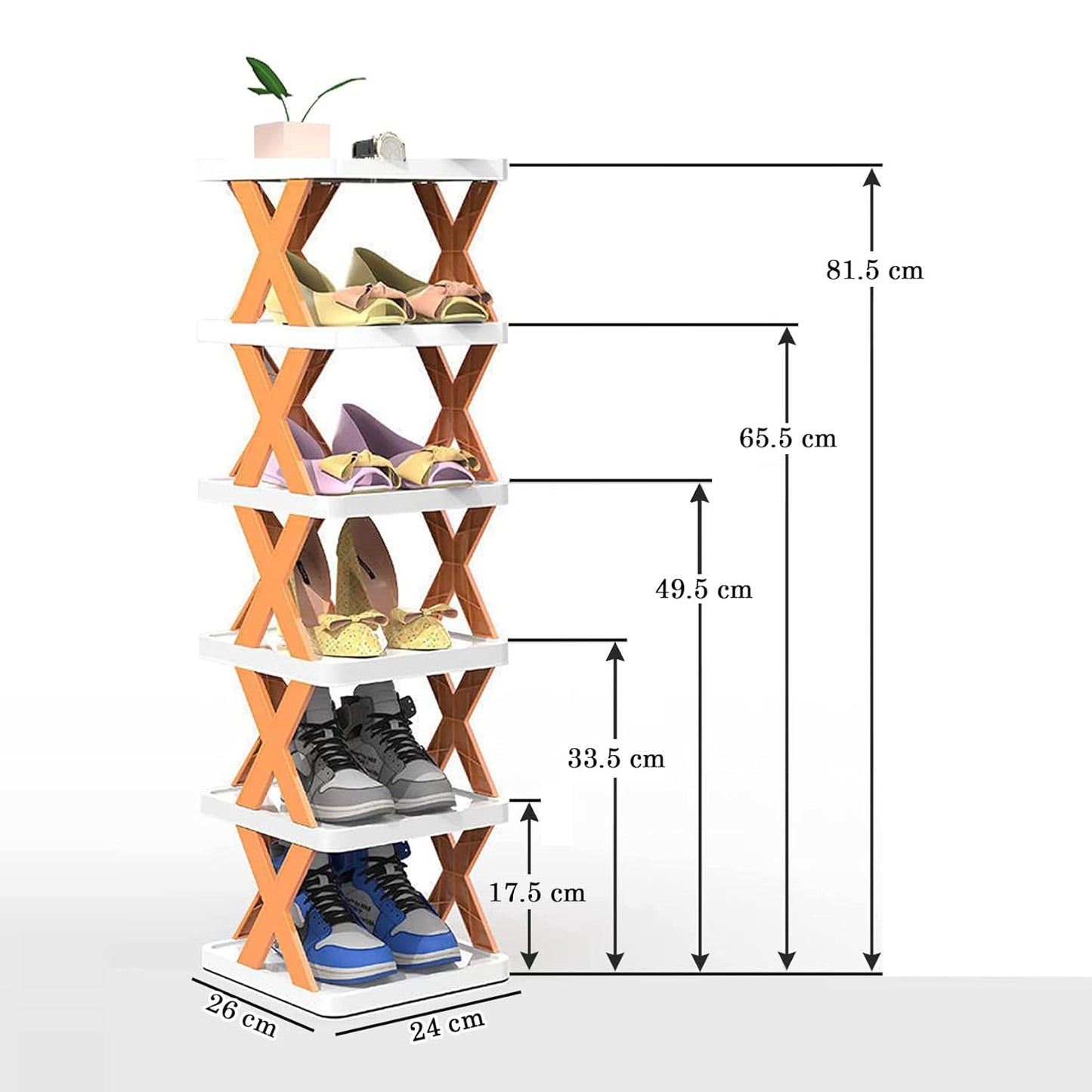 5-Tier Stackable Vertical Shoe Rack | DIY Free-Standing Shoe Storage Organizer