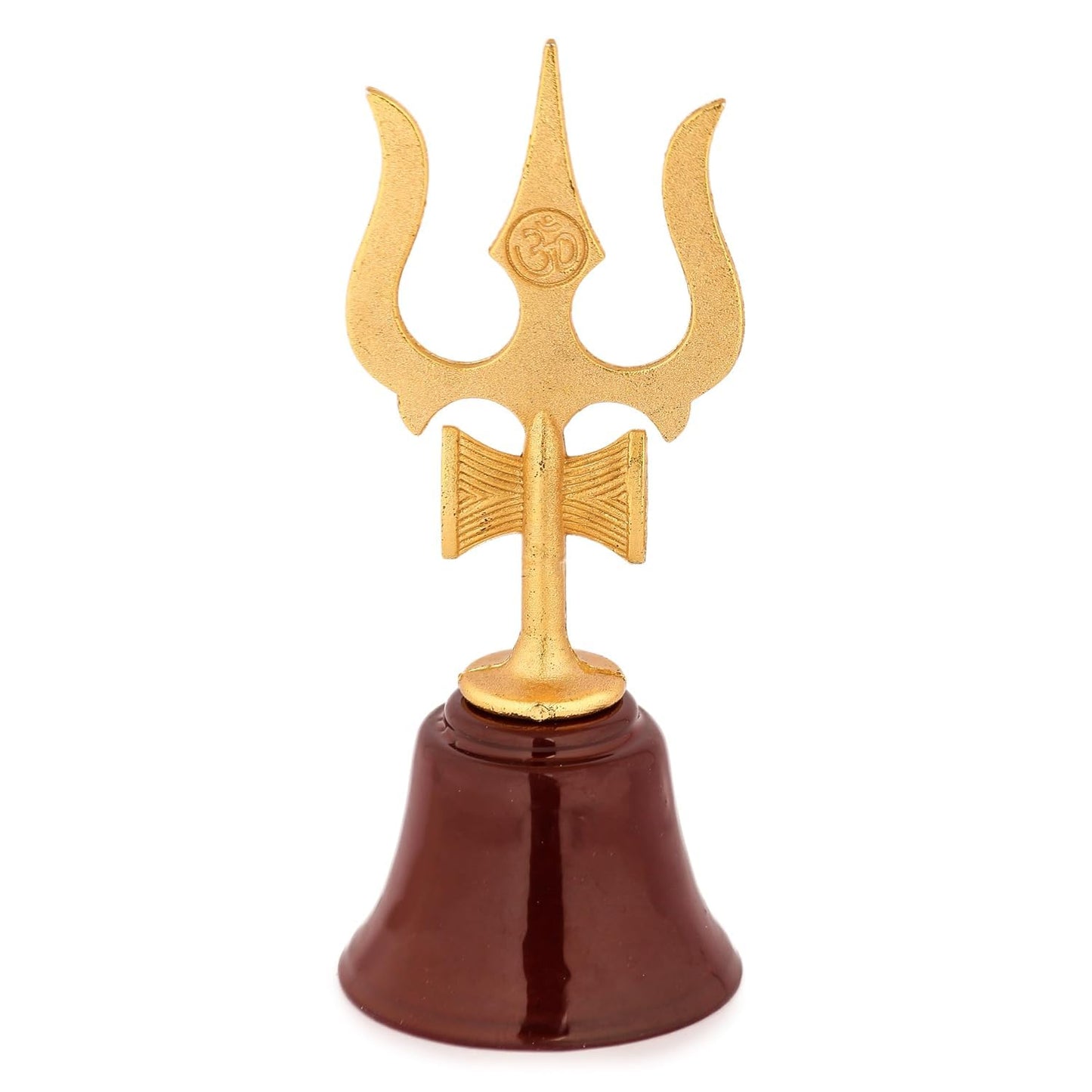 Shubharambh Trishul Bell for Puja | Mandir Decor & Protection | Gold Maroon