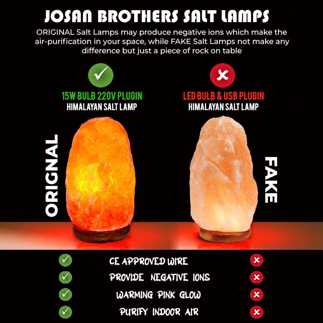 Josan Brothers Himalayan Pink Rock Salt Lamp with Dimmer | Adjustable Brightness for Relaxation