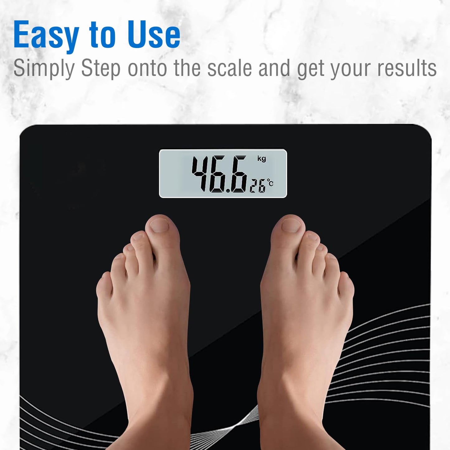 MAXPRO WC135 Wave Digital Weight Scale: High Precision Electronic Weighing Scale with LCD Panel and Tempered Glass