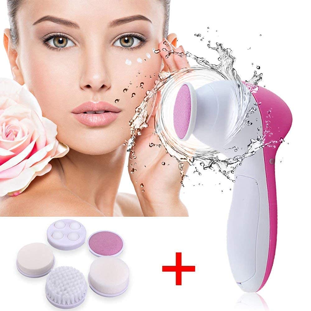 PIARA 5 in 1 Facial Exfoliator & Electric Massage Machine: Complete Skincare Cleanser Kit for Women