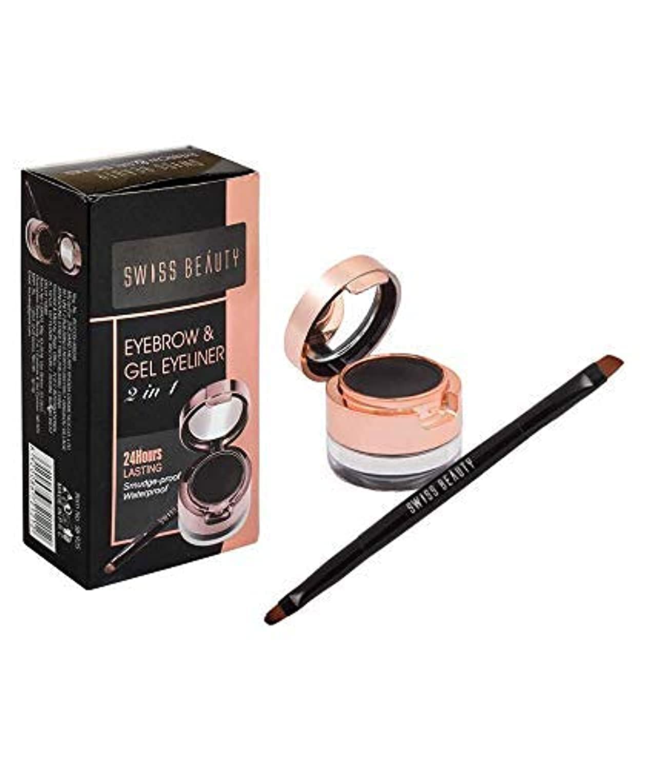 Swiss Beauty Eyebrow & Gel Eyeliner | Dual-Purpose Precision for Perfect Brows and Liner.