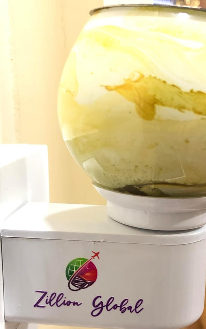 Zillion Global Electric 3D Glass Kapoor Dani: Multi-Color Changing Ambient Light & Bakhoor Diffuser Night Lamp