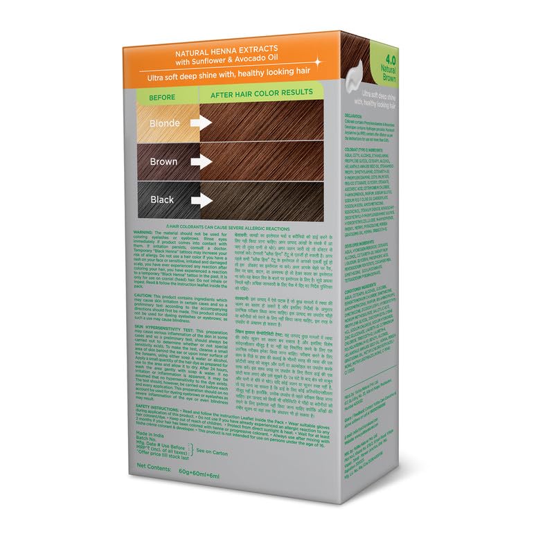 Nisha Crème Hair Color Box - Natural Black 1.0, Brown| Rich, Long-Lasting Color & Gentle Care.