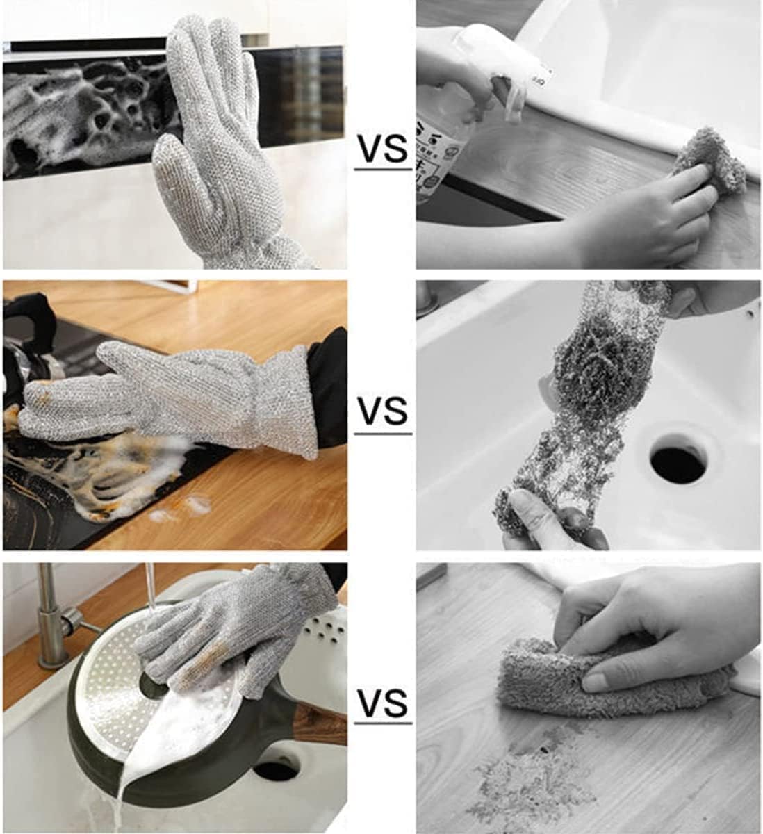 Cellebii® Wire Gloves Dishwasher | Multipurpose Stainless Steel Scrubber Gloves (Pair of 2)