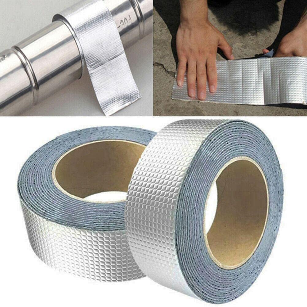 CHIMMET Waterproof Adhesive Tape: Butyl Rubber Aluminum Foil Tape for Pipe, Roof, and Surface Crack Sealing