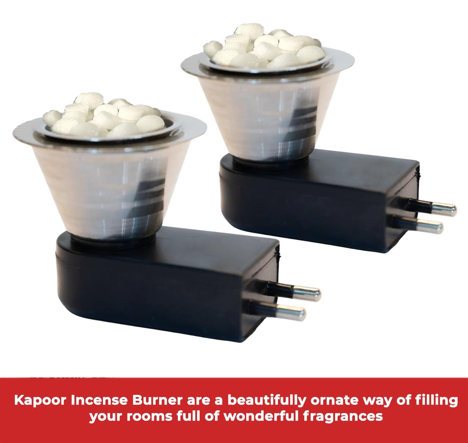 PANCA Steel Kapoor Dani | Electric Camphor & Bakhoor Diffuser for Home. ( SET OF 2 )